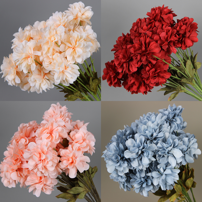 Wedding simulation flower rich chrysanthemum wedding hall soft decoration flower art road lead flower row flower arrangement flower material wedding decoration flower fake flower