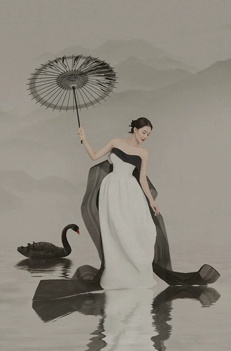 Ретро свадебное платье, китайский стиль, открытые плечи