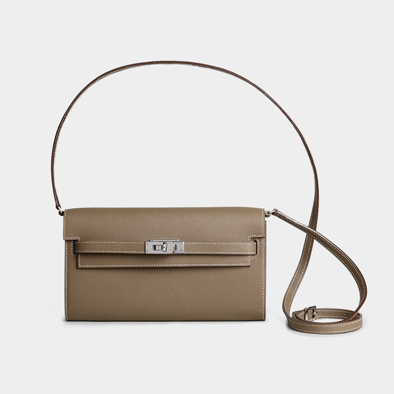 H family leather clutch bag female big name long version Kelly wallet one shoulder diagonal small square bag large capacity Kl to go