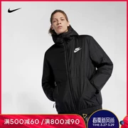 Áo khoác nam Nike / Nike mùa thu đông mới áo trùm đầu ấm thể thao cotton mỏng áo sơ mi đen 928862-010 - Quần áo độn bông thể thao