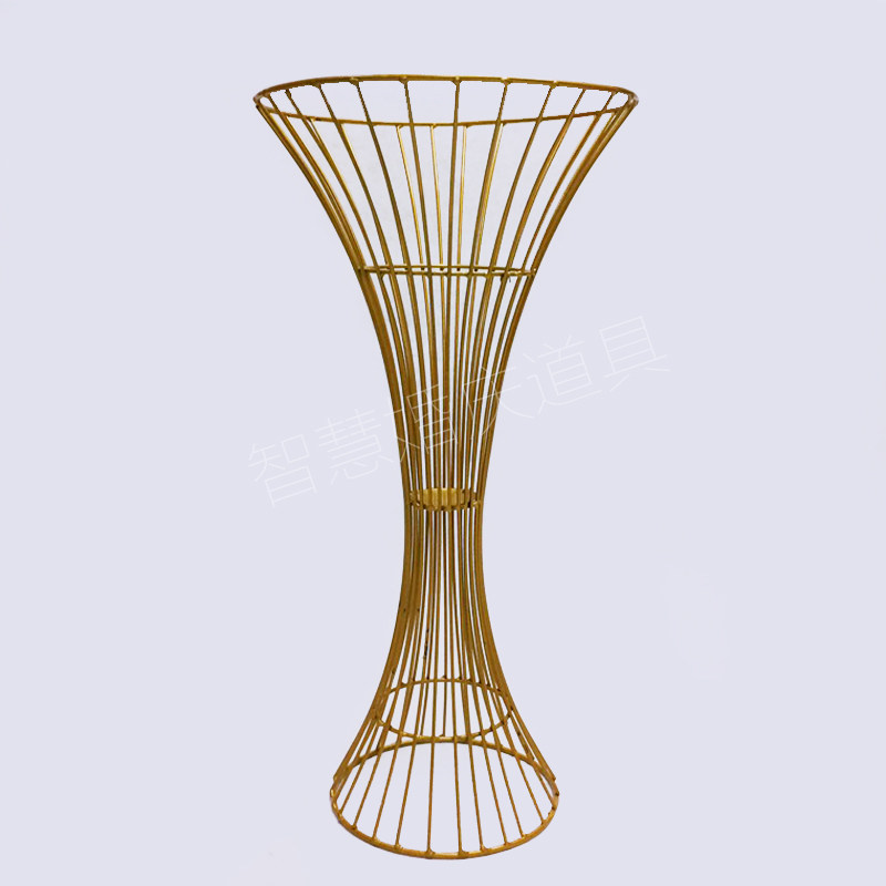 Hot Pin Wedding Celebration Iron Art Flower Ball Decoration Props Hollowed-out Swing Piece Main Table Flower Shelf Golden Small Brute Waist Flower Arranger Road Citation