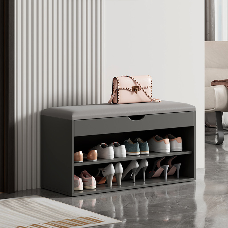 Entrance door into the house Shoes Stool Home Doorway Can Sit Shoes Cabinet Integrated storage box Xuanguan wearing a shoe stool light and luxurious modern wind-Taobao