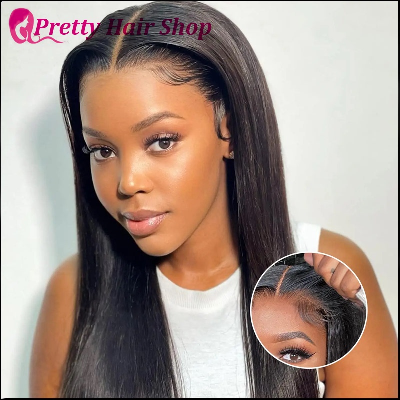 Glueless wear and go 4*4 lace wig Indian straight human hair