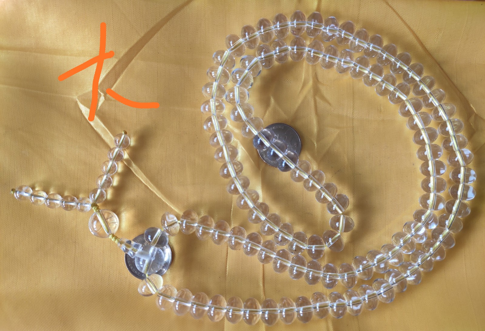 Lingshi's Yohara Mine Madagascar White Crystal Abacus Concealed Buddha Pearl 108 pure handmade grinding two types