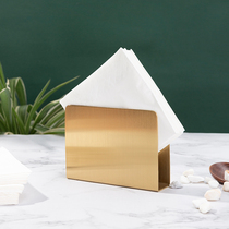 Nordic gold stainless steel square tissue holder Dining table Restaurant hotel metal napkin holder customizable logo