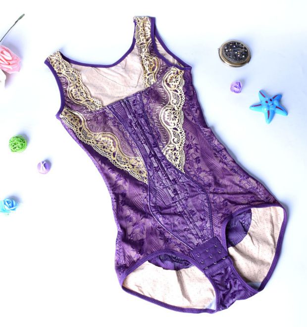 Lớp trong của khay bông, vú, vú, bụng, tam giác hông, corset định hình cơ thể, corset sau sinh áo tắm liền thân thời trang