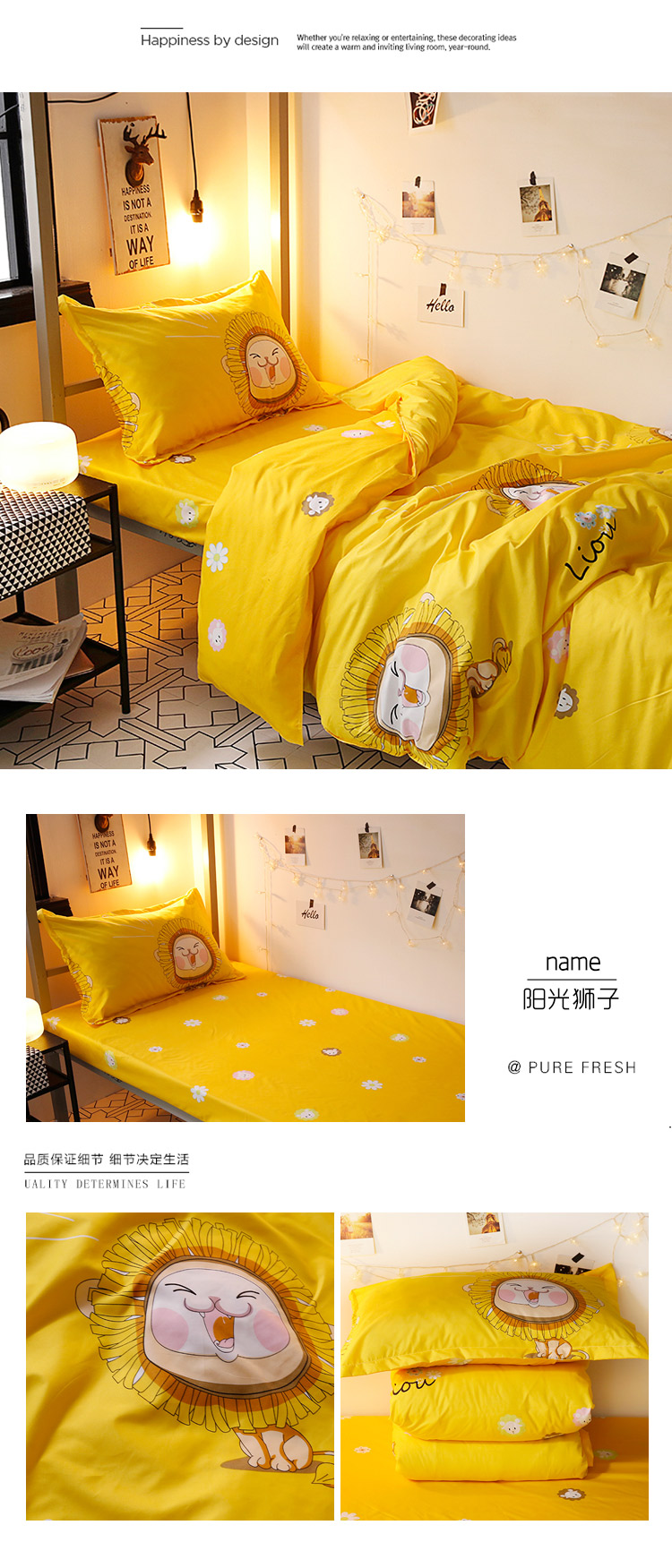 Phong cách Hàn Quốc đơn giản sang trọng retro sóng điểm nữ sinh viên ký túc xá chăn đơn tấm bìa bốn bộ chăn đôi 1,8m gối kèm chăn