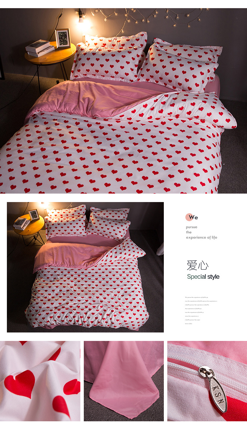 Net red girl bed bed bốn mảnh set 1.8 giường đơn một mảnh quilt sinh viên ký túc xá quilt ba mảnh set 1.5 các mẫu ga trải giường đẹp