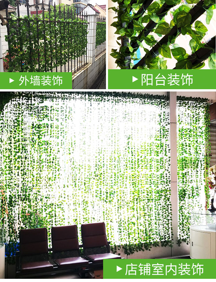 Mô phỏng lá nho hoa giả nhựa nhựa cây xanh khối ống trong nhà trang trí trần nhà nho xanh quanh co - Hoa nhân tạo / Cây / Trái cây giá lan giả hạc rừng