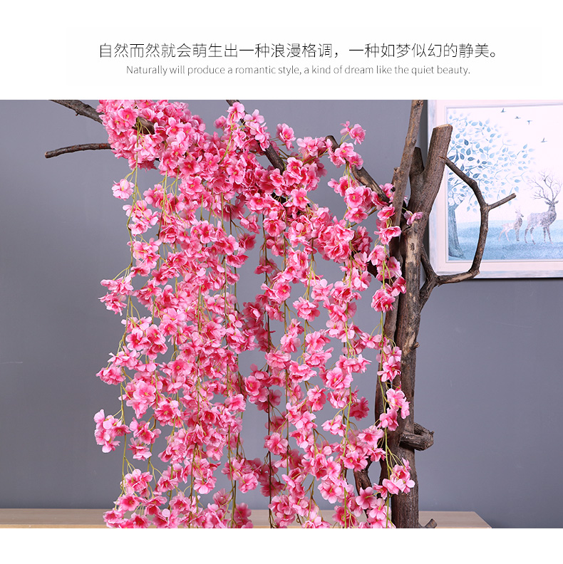 Mô phỏng hoa anh đào mây trang trí hoa nho quanh co lan can nhựa hoa ban công điều hòa không khí bao gồm giả hoa nho - Hoa nhân tạo / Cây / Trái cây cây nhựa trang trí