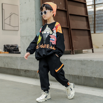 Boys autumn clothes Net red clothes set 2021 new foreign style childrens sports handsome spring and autumn childrens clothing tide