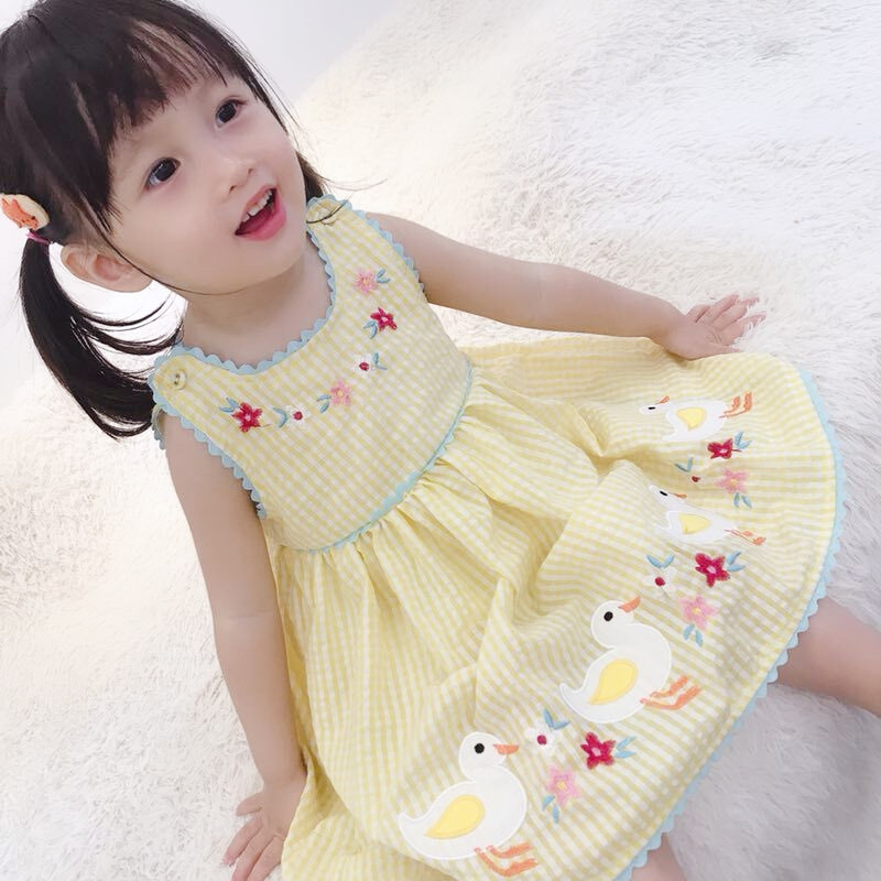 Quần áo bé gái Tây Ban Nha quần áo trẻ em mùa hè dễ thương hoạt hình 1-2-4 tuổi bé váy công chúa - Váy váy trẻ em hàn quốc