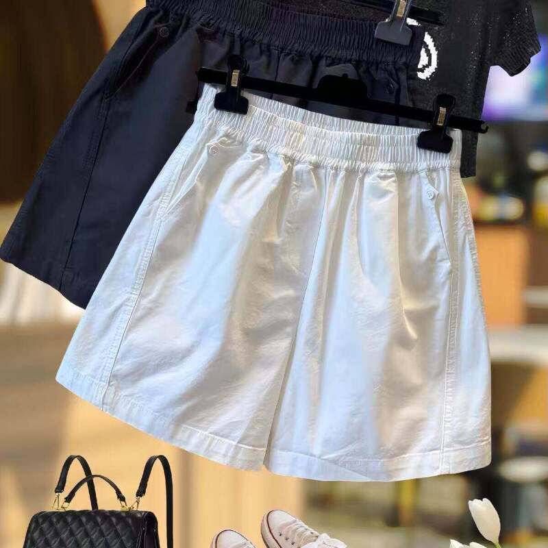 Woodpecker Pure Cotton Shorts for Women 2026 Summer New Loose High-Waisted Shorts Thin Elastic Waist A-Line Wide-Leg Pants Woodpecker Pure Cotton Shorts for Women 2026 Summer New Loose High-Waisted Shorts Thin Elastic Waist A-Line Wide-Leg Pants