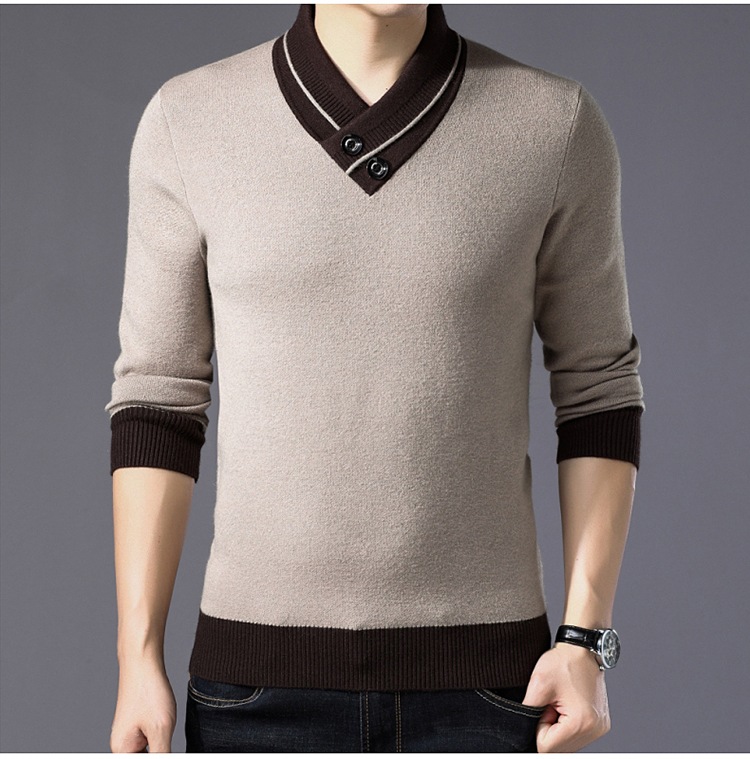 Mùa thu và mùa đông mẫu áo len nam cổ chữ v dày mới 100% áo len cashmere nguyên chất Áo len nam sang trọng shop áo khoác nam