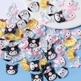 Кристалл прозрачный ухой собаки щенки котенок кремовый резиновый резиновый корпус для мобильного телефона Diy Материал для волос зажима смола аксессуары