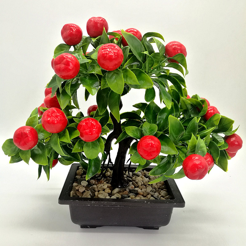 Mô phỏng cây ăn quả bonsai cam táo đào lựu chậu trong nhà phòng khách trang trí hoa giả trang trí - Trang trí nội thất trang trí nhà đẹp