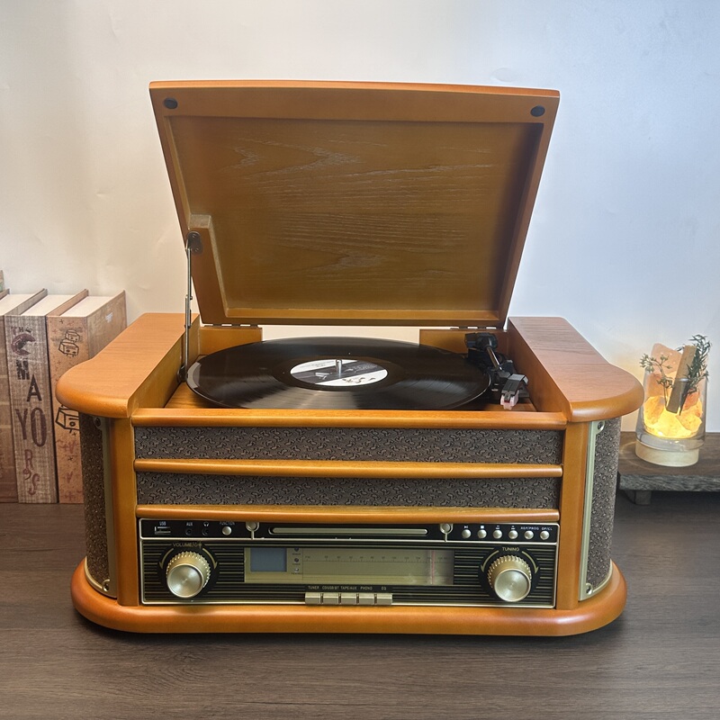 Classic Retro Vinyl Record Player Nostalgic Multi-Functional All-In-One Cd Gramophone Recorder Bluetooth Audio Gift Classic Retro Vinyl Record Player Nostalgic Multi-Functional All-In-One Cd Gramophone Recorder Bluetooth Audio Gift