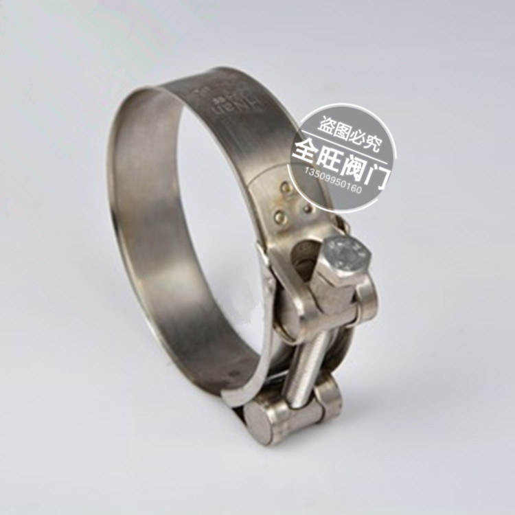 Stainless steel 304 clamp European-style single-head strong throat hoop reinforced thickened widened hoop tube clamp tube clamp tube clamp