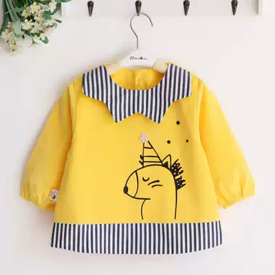 New Cassie Kaqi multi-horped stripes thick corduroy girl children autumn and winter baby waterproof coat eating bib