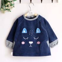 Cute double pocket children autumn and winter corduroy boys and girls long sleeve baby waterproof cover rice clothes cuffs waterproof