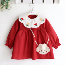 Flowers Girl Children Princess Spring Autumn Girl Girl Girl Pure Cotton Only Beauty Waterproof Hood Clothing Anti-Wear