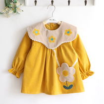 Flower World Light Core Suede Children Girl Girl Autumn Winter Thickened Pure Cotton Waterproof Hood Clothes Baby Meal Cute