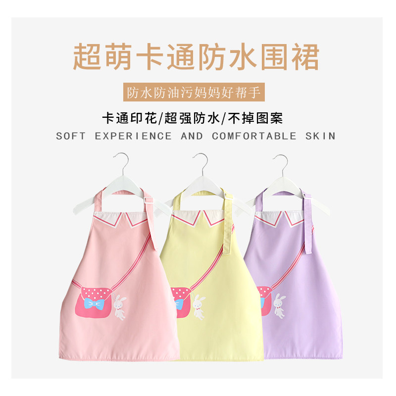 Drawing clothes Children in children Waterproof Apron Adjustable Baby Bib Hood Korean version Fine Art Kindergarten Large Edition