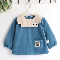Big eyes children boys autumn and winter cotton corduroy waterproof cover baby kindergarten rice clothes