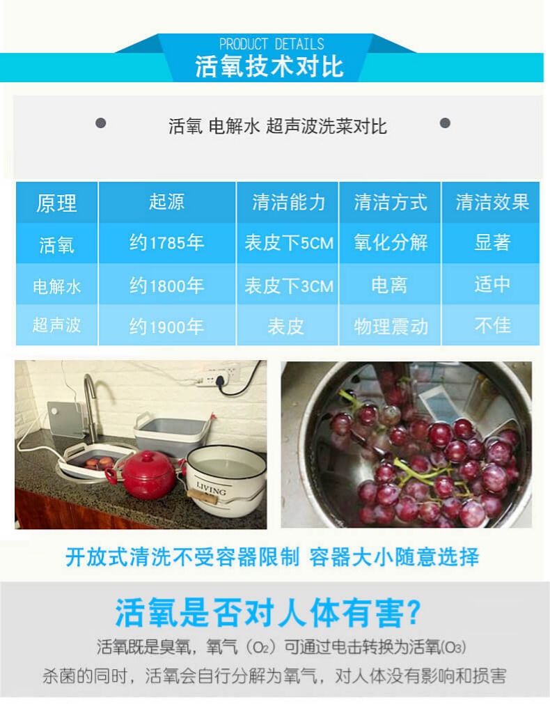 百易 活氧清洗机 果蔬肉去农残 图8