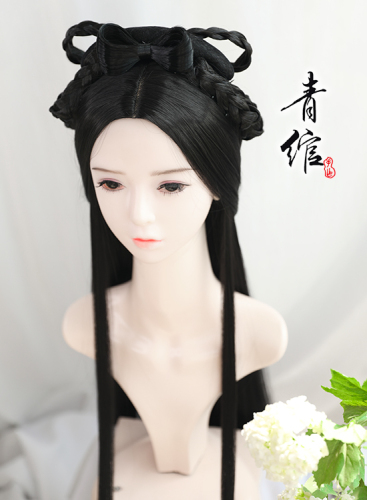 Chinese Hanfu wig princess fairy cosplay hair wig Han uniform waist Ru skirt Wei Jin Style Wig ancient costume Liu Yifei Little Dragon Girl cos headwear