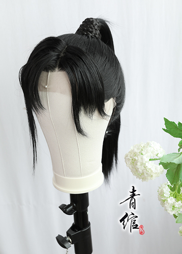  Chinese men chivalrous ancient costume cos front lace antique style film and television youth wig