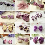 Сиреневая синяя лента с бантиком ручной работы, заколка для волос, набор материалов, аксессуар для сумки, комплект, DIY