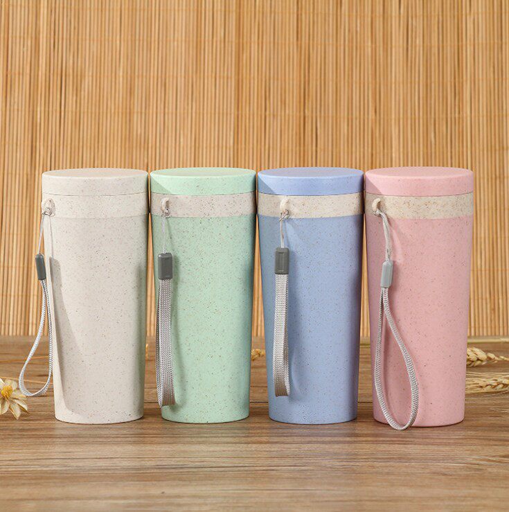 Creative Wheat Fragrance Cup Customized Wheat Straw Fiber Water Cup Customized Environmental Protection Portable Advertising Cup Gift Plastic Cup
