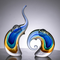 Modern light lavish glazed elephant swing piece Nordic Living room Hyun Kwans office desktop wine cabinet Animals home decoration