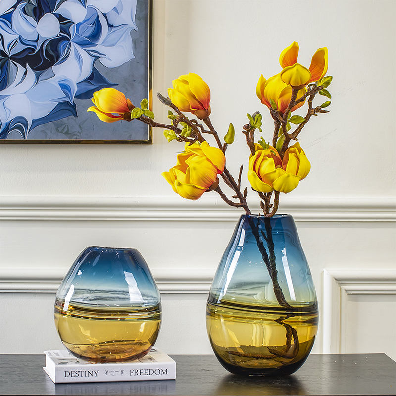 American Asymptotic Glass Vase Hem Living Room Home Minimalist Flower Arrangement Creative Decoration Dried Flowers Nordic Sunflowers