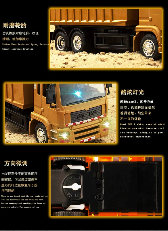 Remote Dump Truck Toy Boy Crane Crane Có thể sạc lại Dump Truck Child Hook Machine Engineering mixer