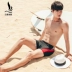 Sanqi 2019 áo tắm mới bơi thân màu đen thời trang boxer eo thấp gợi cảm kích thước lớn chống lỏng quần ngáy bơi nam - Nam bơi đầm Nam bơi đầm