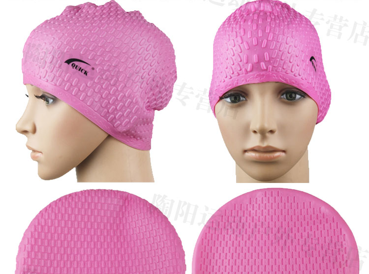 Earmuffs silicone bơi mũ Unisex Tóc dài silicone không thấm nước giọt người lớn tăng dày bong bóng bơi mũ đồ bơi dài tay