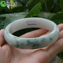 06448 inner diameter 59 old pit natural jade bracelet A goods ice glutinous flower female jade bracelet with certificate