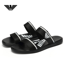 Luxury summer new Lideng Armani flip-flops beach sandals mens tide mens outdoor wear one-word slippers