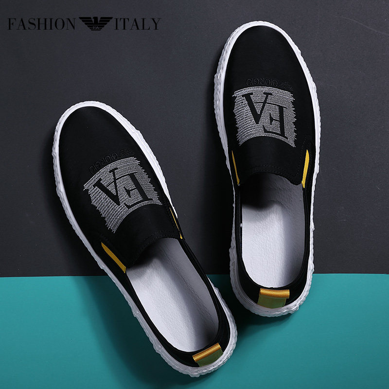 Liden Armani men's shoes 2022 winter new canvas shoes men's board shoes Korean version trendy slip-on casual shoes men