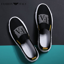 Lideng Armani mens shoes 2022 spring new canvas shoes mens skate shoes Korean version of the trend one pedal casual shoes men