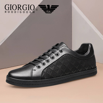 Luxury Lideng Armani mens shoes 2022 winter new leather business casual leather shoes mens breathable sneakers trend