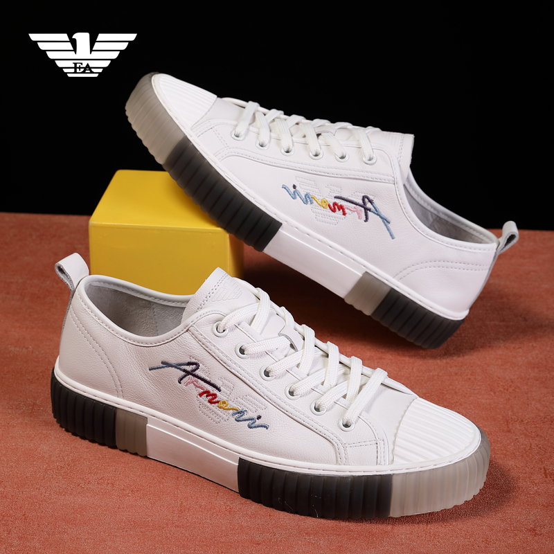 Liden Armani men's shoes 2022 new sneakers men's Korean version trend all-match genuine leather breathable casual leather shoes men's fashion