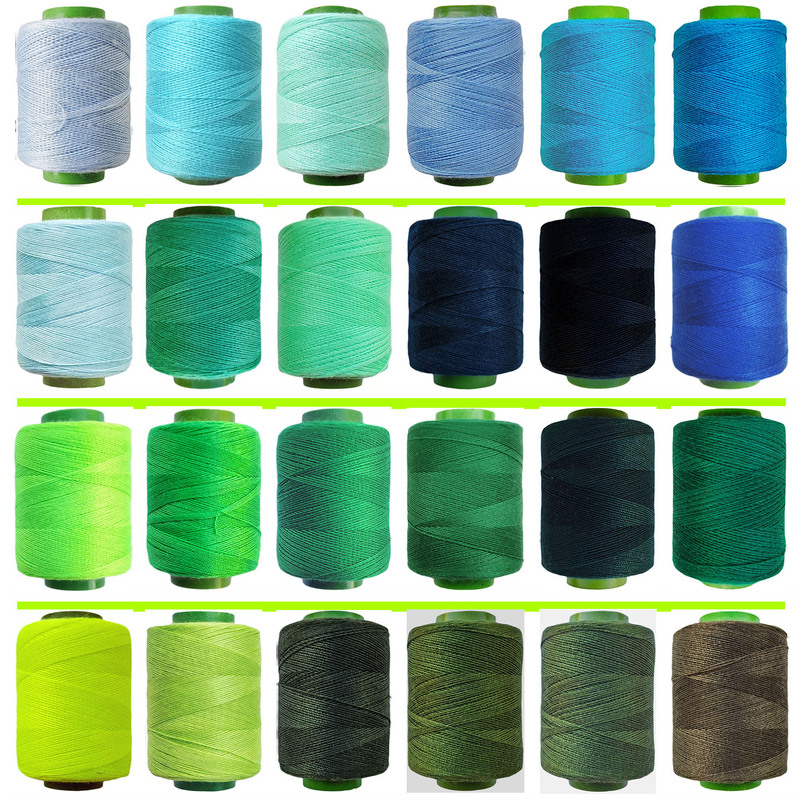 Small Spool of Sewing Thread for Home Use, Royal Blue Hand Sewing Thread, Light Navy Blue, Green, Pink, White Polyester Machine Sewing Needle and Thread
