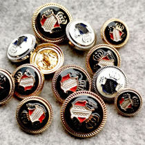 Primary School Kids Casual Buckle School Uniform Ellen Crown Metal Buckle Children West Trim Jacket Cuffs Windsuit Small Buttons