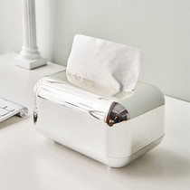 Nordic retro silver paper box living room coffee table ins desktop tissue box simple light luxury bedroom creative paper draw