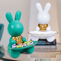 Light luxury cute rabbit fruit plate living room coffee table candy plate household ornaments snack storage small decoration decorations