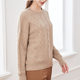 ຂະໜາດໃຫຍ່ Loose Knitted Cashmere Sweater Round Neck Sweater Women's Winter Thickened 2022 Bat Sleeve Outerwear Elegant Commuting