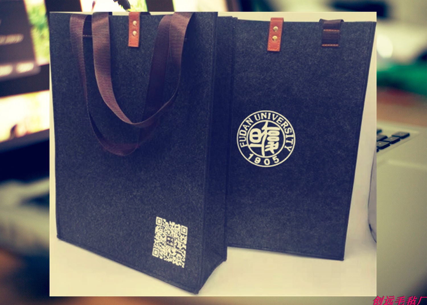 Felt Handbag Lady Cashier Bag Gift eco-friendly shopping bag Thickened Non-woven Fabric Bag Customizable Logo-Taobao